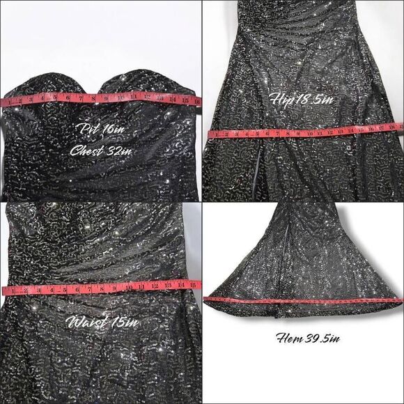Juliet Strapless Sequin Bodycon Maxi Dress(C046)-Size L for Women - Picture 10 of 11